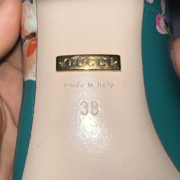 Gucci Green Floral Heels - Picture 8 of 10